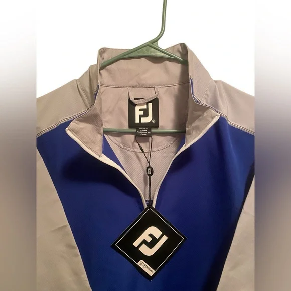 FootJoy Blue and Gray Half-Zip Pullover. Size medium. New with tags - Picture 2 of 7